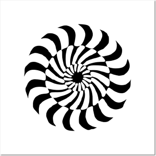 Black and White Optical Illusion Posters and Art